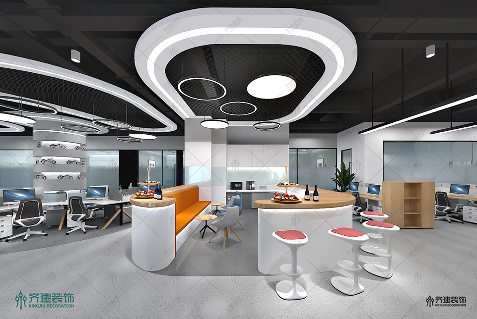  上海湯泉國際大廈辦公茶水吧臺裝修設計 