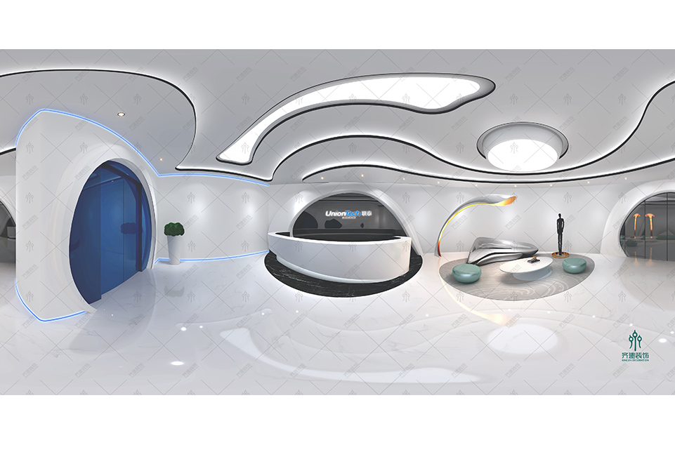  上海聯泰科技辦公室前廳裝修設計效果圖 