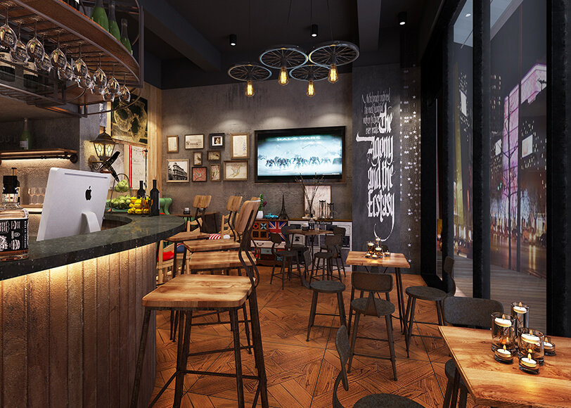 上海辦公室裝修公司_智谷咖啡店商鋪裝修案例