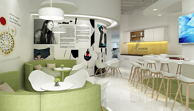 上海服裝公司辦公室茶水間裝修設計作品