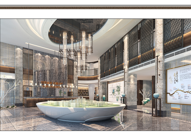 上海辦公室裝修公司售樓中心裝修案例：和順紫悅府