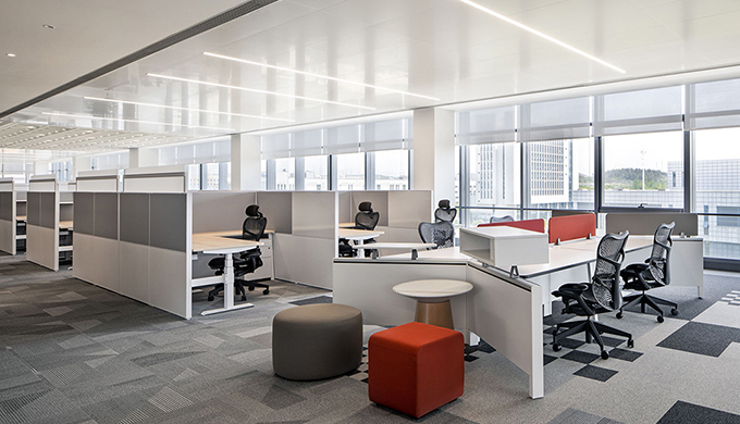 上海辦公室裝修公司繪制典型的工作隔間平面布局